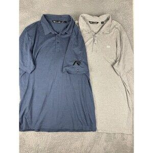 Travis Mathew Polo Shirt Lot Of 2 Mens XL Golf Performance Blue Gray Casual